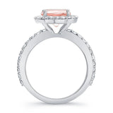 2 Carat Morganite Halo Engagement Ring