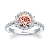 Marquise Halo Morganite Ring