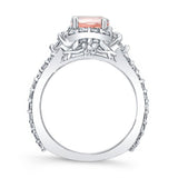 Marquise Halo Morganite Ring