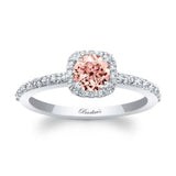 Half Carat Morganite Halo Ring