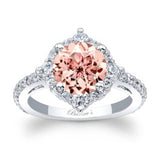 2 Carat Morganite Halo Diamond Ring