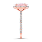 2 Carat Oval Morganite Halo Engagement Ring
