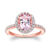 2 Carat Oval Morganite Halo Engagement Ring