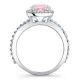 2 Carat Oval Morganite Halo Engagement Ring
