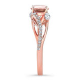 Curved Split Shank Morganite Ring