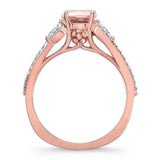 Curved Split Shank Morganite Ring