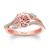Curved Split Shank Morganite Ring