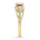 Curved Split Shank Morganite Ring