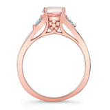 V Shaped Morganite And Diamond Ring