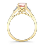 V Shaped Morganite And Diamond Ring