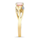 V Shaped Morganite And Diamond Ring