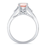 V Shaped Morganite And Diamond Ring
