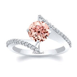 Modern Bypass Morganite And Diamond Engagement Ring