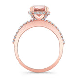 Morganite And Diamond Hidden Halo Ring