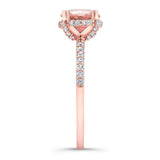 Morganite And Diamond Hidden Halo Ring