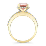 Morganite And Diamond Hidden Halo Ring
