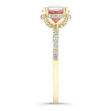 Morganite And Diamond Hidden Halo Ring