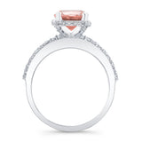 Morganite And Diamond Hidden Halo Ring