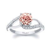 Split Shank Morganite And Diamond Ring