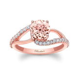Split Shank Morganite And Diamond Ring