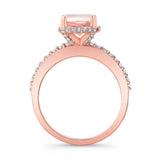 Hidden Halo Oval Morganite Engagement Ring
