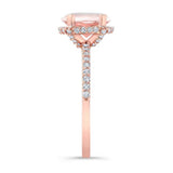 Hidden Halo Oval Morganite Engagement Ring