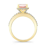 Hidden Halo Oval Morganite Engagement Ring