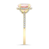 Hidden Halo Oval Morganite Engagement Ring