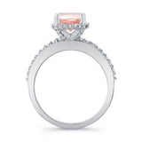 Hidden Halo Oval Morganite Engagement Ring