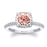 Cushion Halo Morganite Engagement Ring