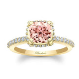 Cushion Halo Morganite Engagement Ring