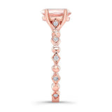 Art Deco Oval Morganite Engagement Ring