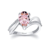 Split Shank Pear Morganite Ring