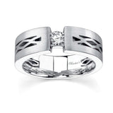 Mens Cutout Diamond Wedding Band