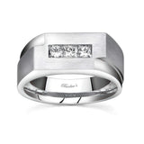 Mens Unique Princess Cut Diamond Wedding Band