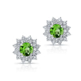 1.00ct. Double Halo Peridot Studs