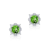 1.00ct. Unique Halo Peridot Studs