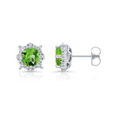 1.00ct. Unique Halo Peridot Studs