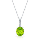 White Gold Peridot and Diamond Necklace PD-8175N