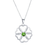 Peridot Intertwined Hearts Necklace