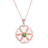 Peridot Intertwined Hearts Necklace