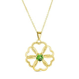 Peridot Intertwined Hearts Necklace
