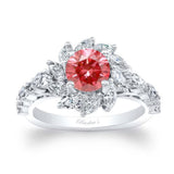 Lab Grown Pink Diamond Sunflower Engagement Ring