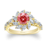 Lab Grown Pink Diamond Sunflower Engagement Ring