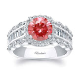 Lab Grown Pink Diamond Baguette Ring