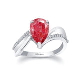Split Shank Pear Lab Grown Pink Diamond Ring