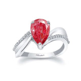 Split Shank Pear Lab Grown Pink Diamond Ring