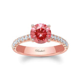 Round Lab Grown Pink Diamond Engagement Ring