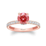 Lab Grown Pink Diamond Halo Engagement Ring