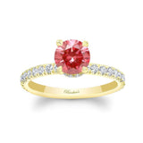 Lab Grown Pink Diamond Halo Engagement Ring